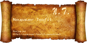 Neupauer Teofil névjegykártya